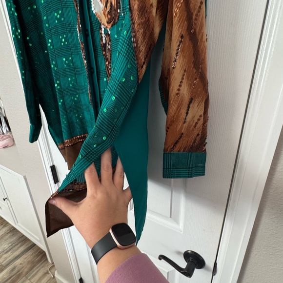 Vintage Diane Gilman Horse Sequin Blouse 100% Silk 2X - Picture 8 of 12